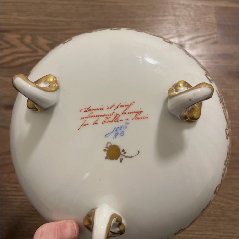 Le Tallec à Paris footed bowl 1957 signed and hand painted, Rare find! - Picture 2 of 6